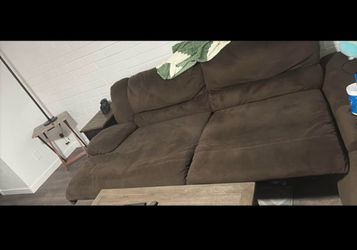Brown Microfiber Sectional Sofa