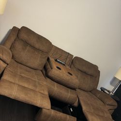 Three Seat Dual Recliner Couch