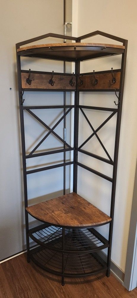 Corner Tree Coat Rack Bench