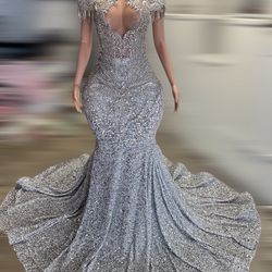 Silver Prom Dress
