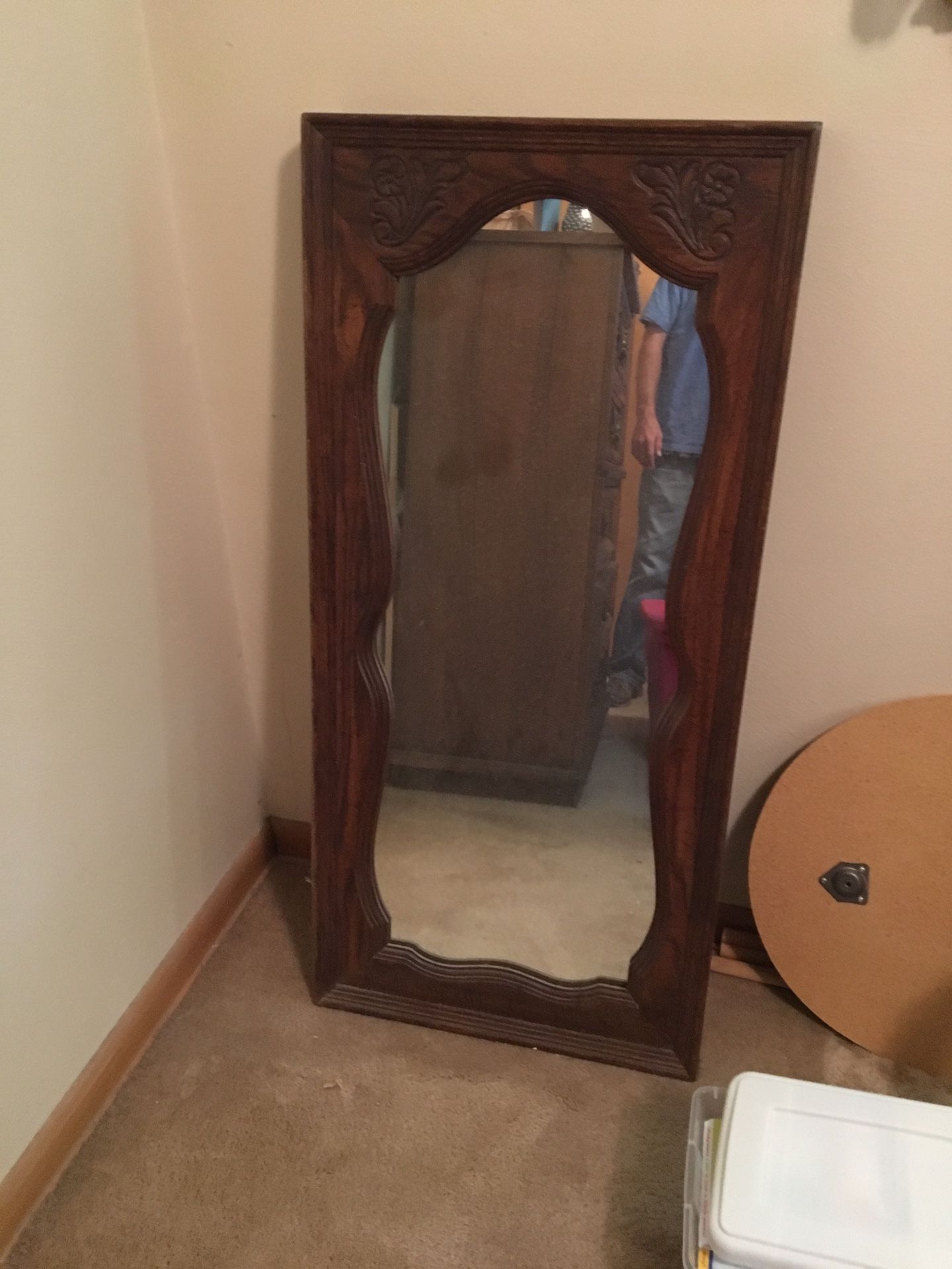 Large, decorative, durable wall mirrors. pretty wooden trim, there are two just alike!