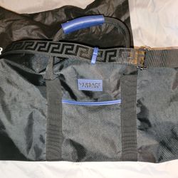 Versace Parfums Duffle Bag Black Navy Blue Weekender Travel Luggage Mens

