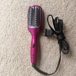 Conair MiniPro Ceramic Hair Straightening Brush, Mini Hot Brush, Pink