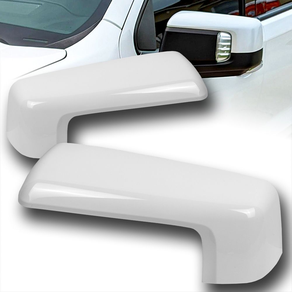 For 2019-2024 Chevy Silverado GMC Sierra Replacement Summit White Mirror Covers --(2-MC-2249