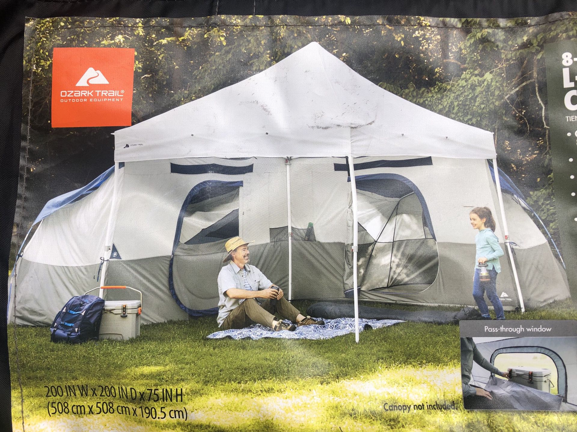 8 person- 2 room”great condition” tent ”for a 10x10 canopy”-canopy not included