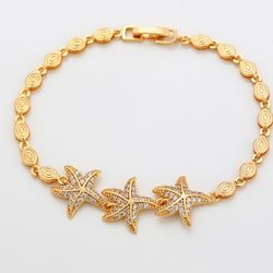 18K Gold Plated Stars Bracelet 
New With Pouch Bag
Size: 7.5inch
Weight: 6.07g