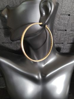 18K Gold Versace Hoop Earings