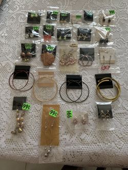 NEW EARRINGS AT $0.99 EACH .  24 BUNDLE AT $0.39  FOR $9.36. More Available