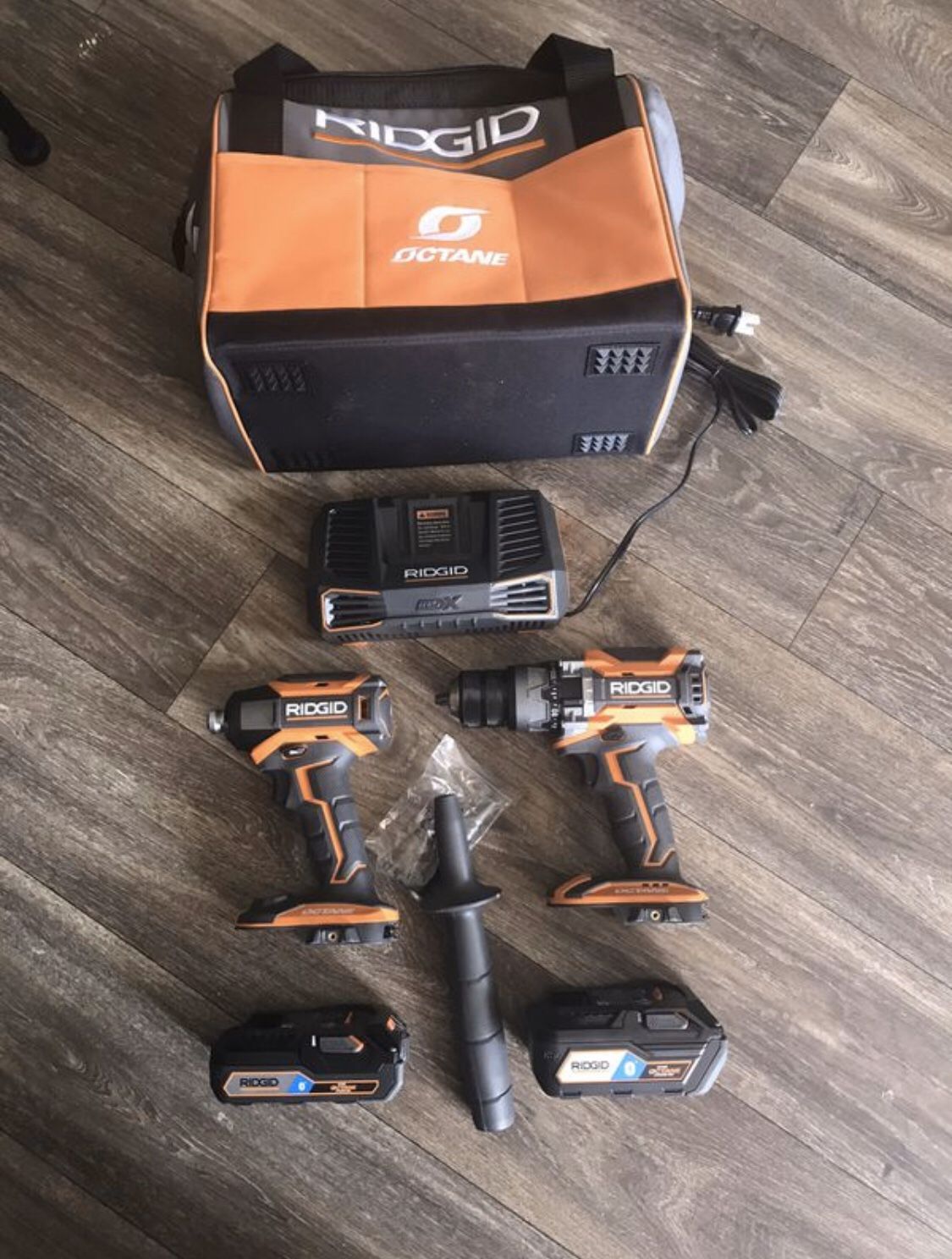 18-Volt OCTANE Lithium-Ion Cordless Brushless Combo Kit with Hammer Drill, Impact Driver, (2) 3.0 Ah Batteries, Charger. New never used.