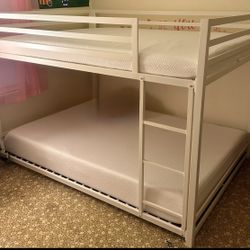White Metal Frame Bunk Bed 