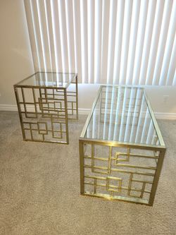 Gold & Glass Coffee table & side table