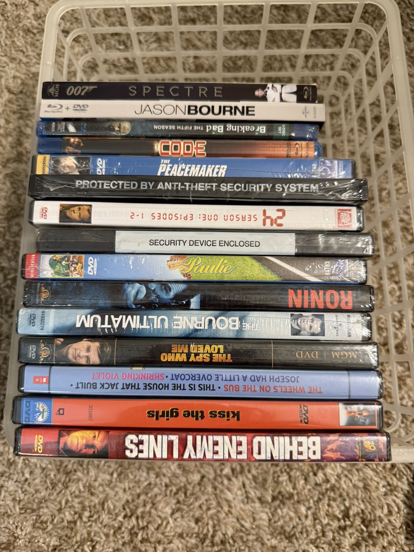 All brand new sealed dvds and blu-ray disc selling as lot 15pcs