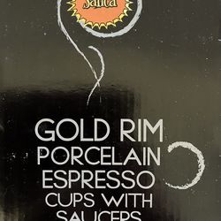 Gold Rim Porcelain Espresso Cups