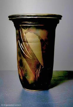 Vintage RAKU Studio Pottery Signed G. Dophin Irridescent Metallic Finish 10.5"