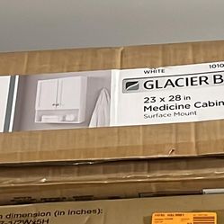 22-7/8 in. W. x 27-7/8 in. H Framed Surface-Mount Rectangular Bathroom Medicine Cabinet with Mirror, White