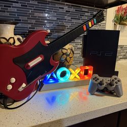 🔥🎸Guitar Hero PlayStation 2 Loaded with Games PS2