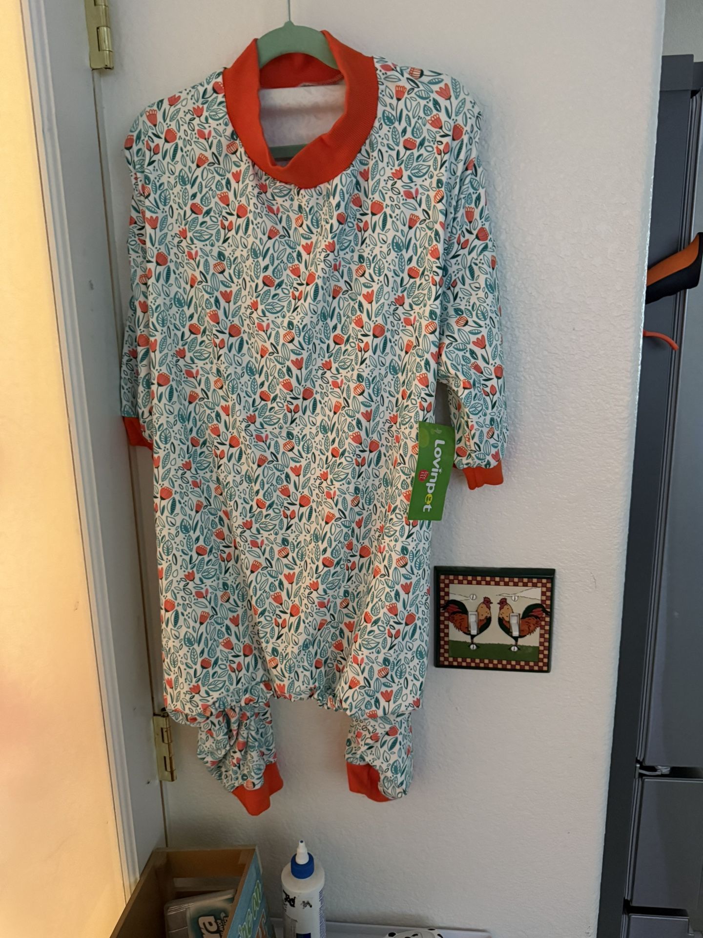 LovinPet Big Dog Clothes: Pajamas for Large Dogs, Slim Fit/Lightweight Pullover Dog PJ's, Full Coverage/Animals Allover Print/Pet Pajamas/Large