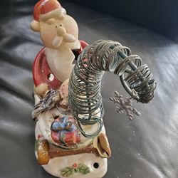 Glazed Christmas Santa Candle Holder