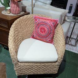Crate & Barrel Woven Rattan Chair