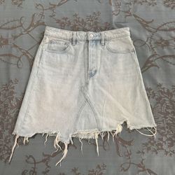 Free People We The Free Going Rogue Light Wash Denim Skirt Size 26