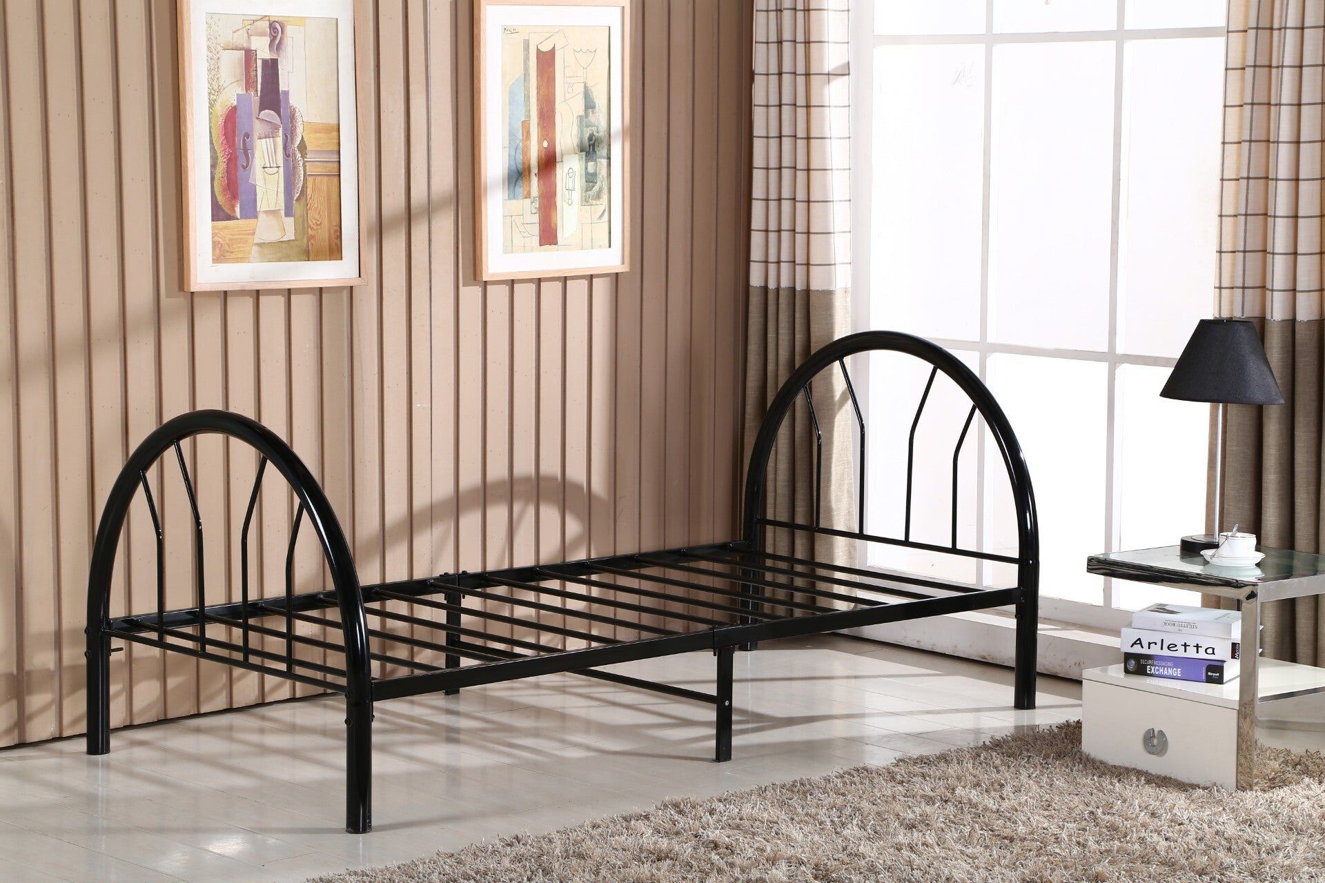 METAL BED TWIN (BLACK) - (75"X39") 1/BOX BD-124