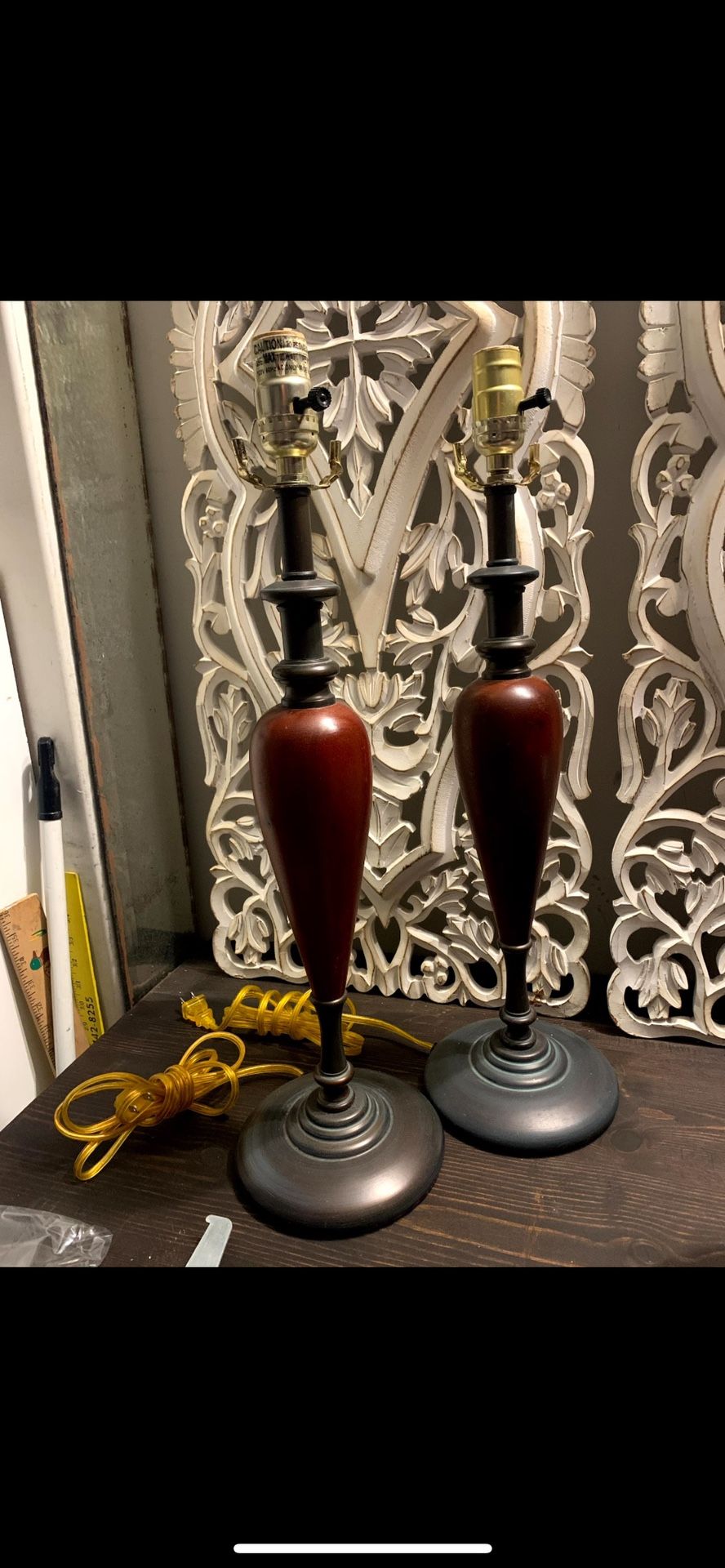 Wood Art Deco Lamps