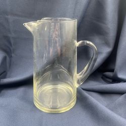 Vintage Hand-Blown Clear Glass Pitcher 1 Quart  Mid-Century Martini pitcher