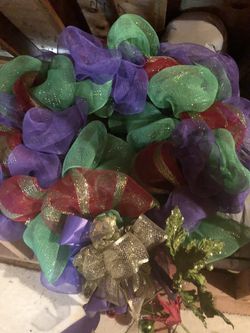 Christmas wreaths. I have about 10 and they are $10.00 a piece. They are very big.