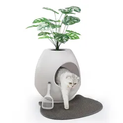 White, hidden plant cat litter box ,new
