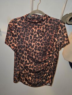 MANGO cheetah leopard print top