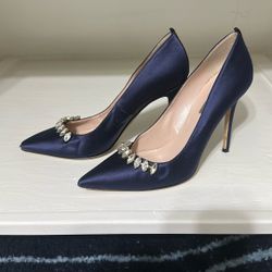 SJP Valentina Navy Heels Size 39 1/2