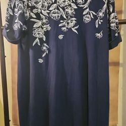 Karen Scott Short Sleeve Flor Al Design Dress Size Extra Large Excellent Condition