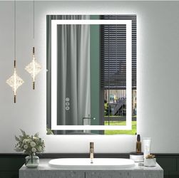 24x32 LED Lighted Bathroom Mirror For Vanity