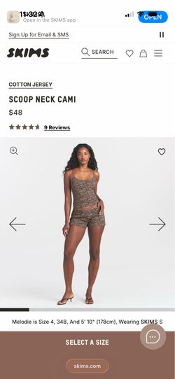 Skims cami scoop neck top with verification
