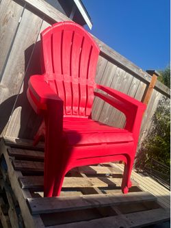 2 Adirondack red chairs