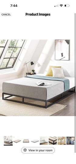Twin 6in metal frame, 8in memory foam mattress & 3in gel topper