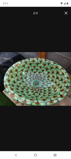 Hand-Painted Talavera Ceramic Vessel Sink
