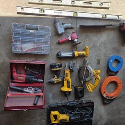 Power Tools, 2 Air Tools, & Air Compressor 