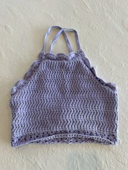 Hollister Lilac Crochet Cropped Top