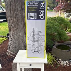 Delta Four Bike Free-Standing Rack with Basket