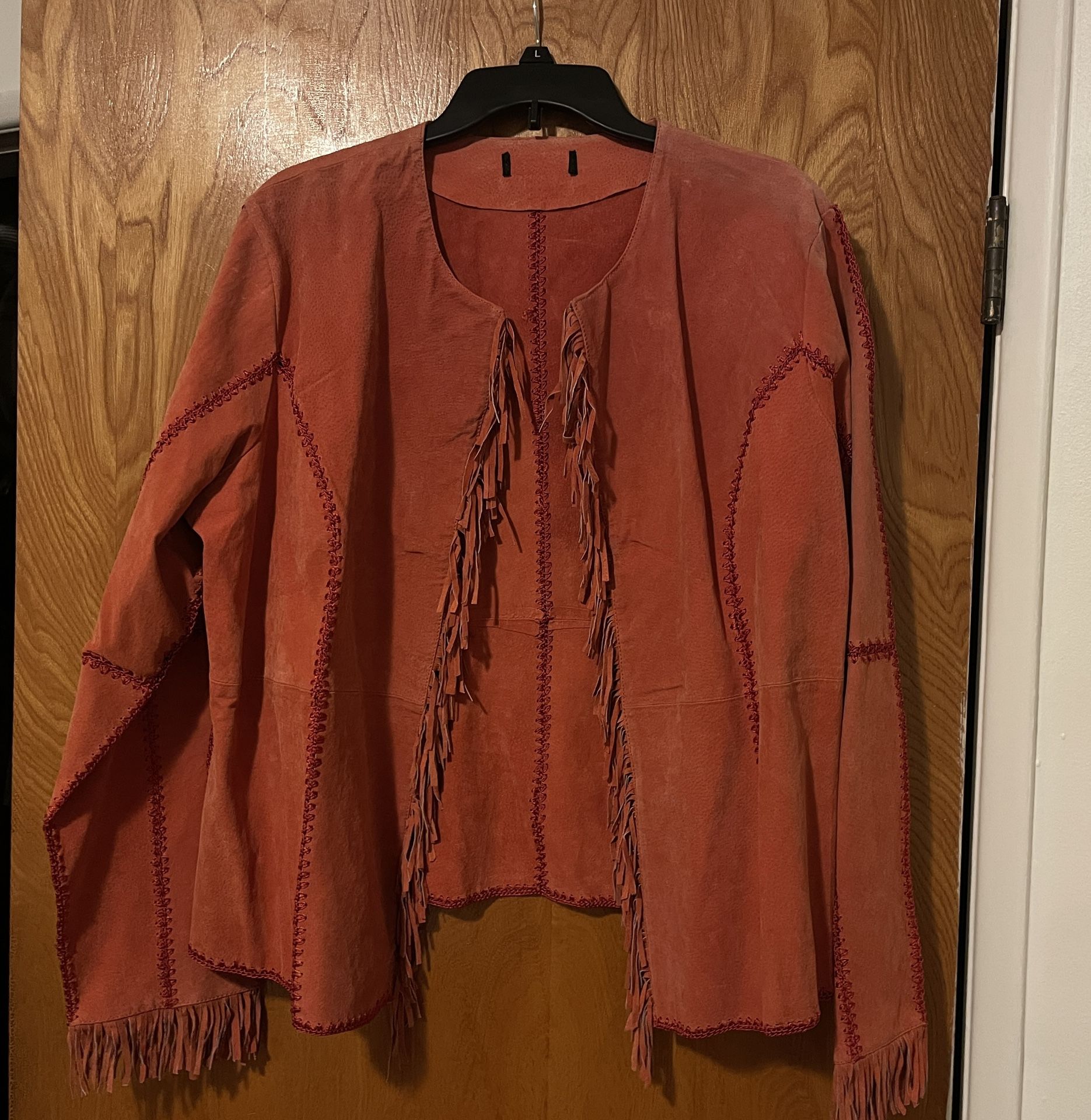 Vintage Red Fringe Jacket size L