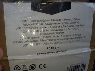 Amazon Basics 10 - Pack USB - A 3 0 Extension Cable Male to Female 4 8 [KO5927]