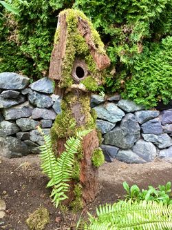 Large Hand Built, One Of A Kind,  Unique Bird Houses, All Natural Materials, Built To Last Thru All Seasons, For Many Years.