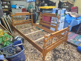 Vintage Solid Wood Twin Bed Frame