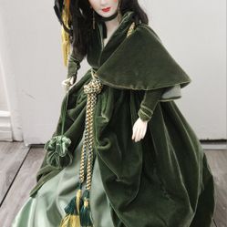 Franklin Mint Porcelain Scarlett O'Hara Doll 1986 "Gone With The Wind"