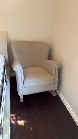 Cream Fabric Wingback Accent Chair from Pottery Barn