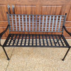 *** WROUGHT IRON PATIO BENCH ***