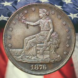 1876-CC Trade Dollar Silver Plated Novelty Coin - Circulated