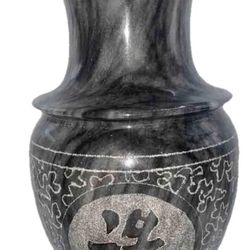 Good Fortune Marble Vase 8.75” China
