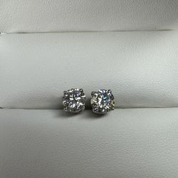 Huge 3 Ct Flawless Moissanite Diamond Stud Earrings 